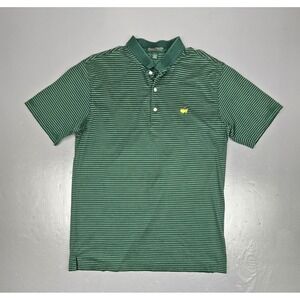 Amen Corner Polo Shirt Mens Large Green Striped Masters Golf Augusta National